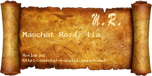 Maschat Rozália névjegykártya
